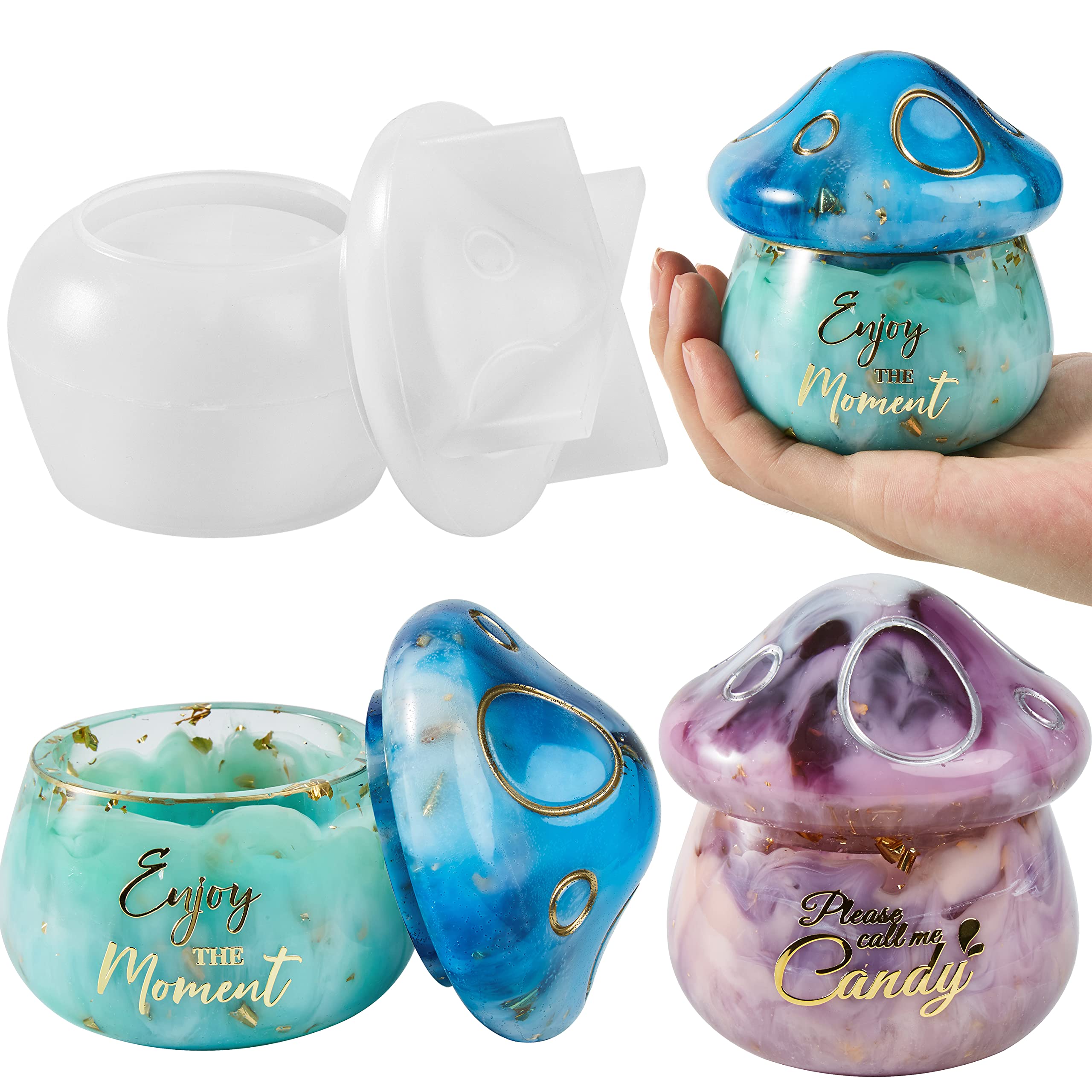 HASTHIP Resin Molds, Mushroom Jars Silicone Molds with Lid, Resin Jar Silicone Molds for Storage Box, Candy Jewelry Container,Home Decoration, DIY Resin Epoxy Casting Craft HASTHIP Resin Molds, Mushroom Jars Silicone Molds with Lid, Resin Jar Silicone Molds for Storage Box, Candy Jewelry Container,Home Decoration, DIY Resin Epoxy Casting Craft